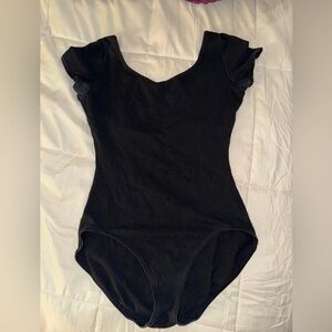 Capezio Black Capped Sleeve Leotard